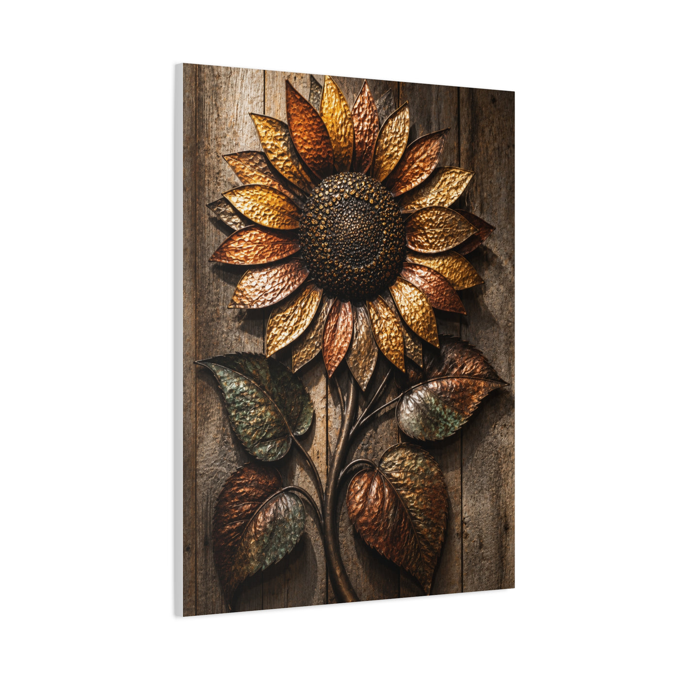 Hammered Metal Sunflower Sculpture Wall Art & Canvas Print