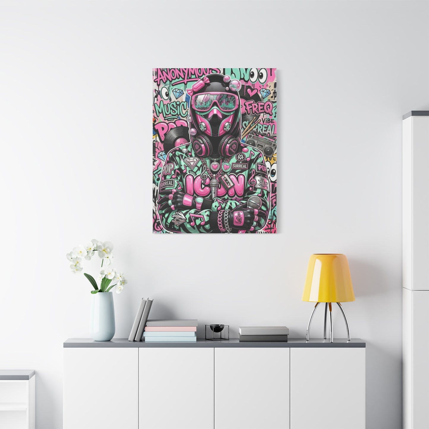 Pop Graffiti Music Icon Wall Art & Canvas Print