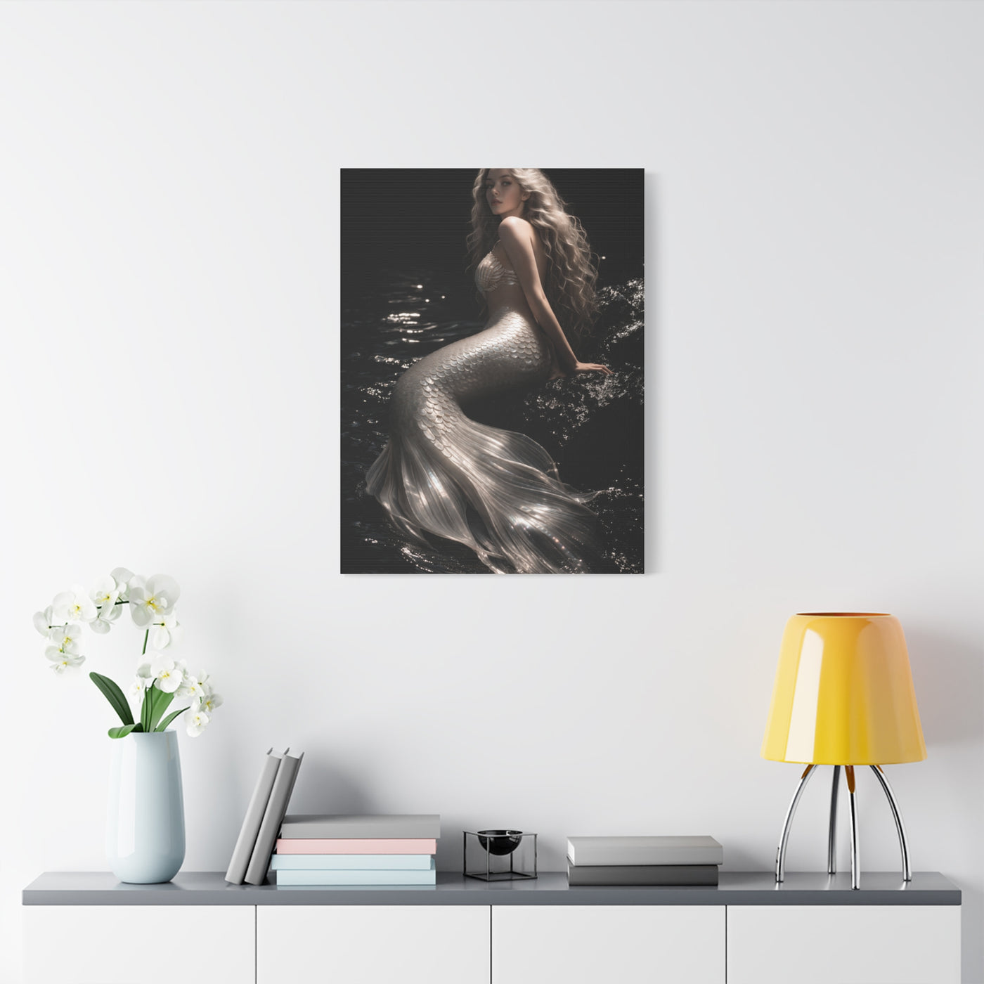 Pearl Ivory Mermaid Portrait Wall Art & Canvas Print