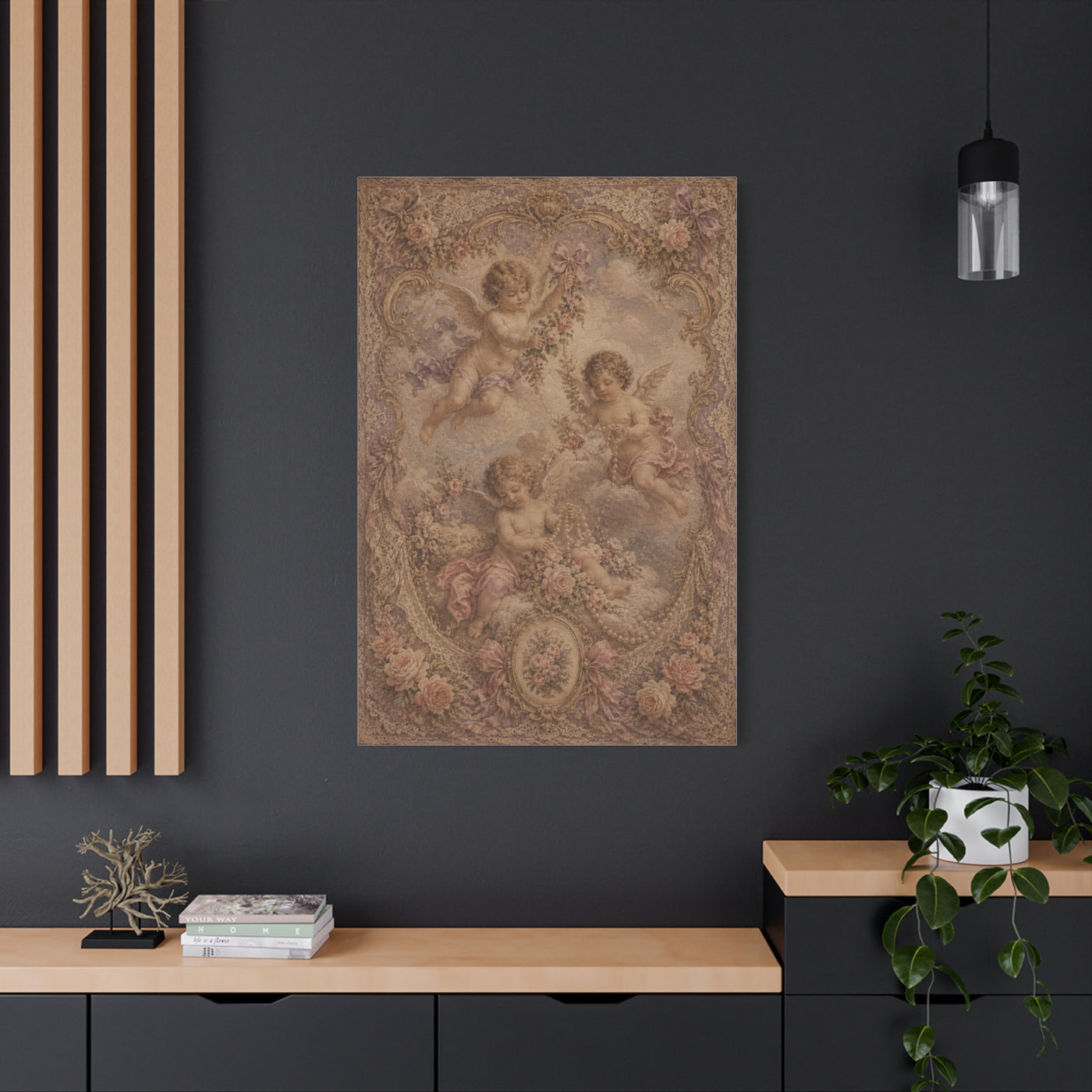 Vintage Cherub Romance Tapestry Wall Art & Canvas Print