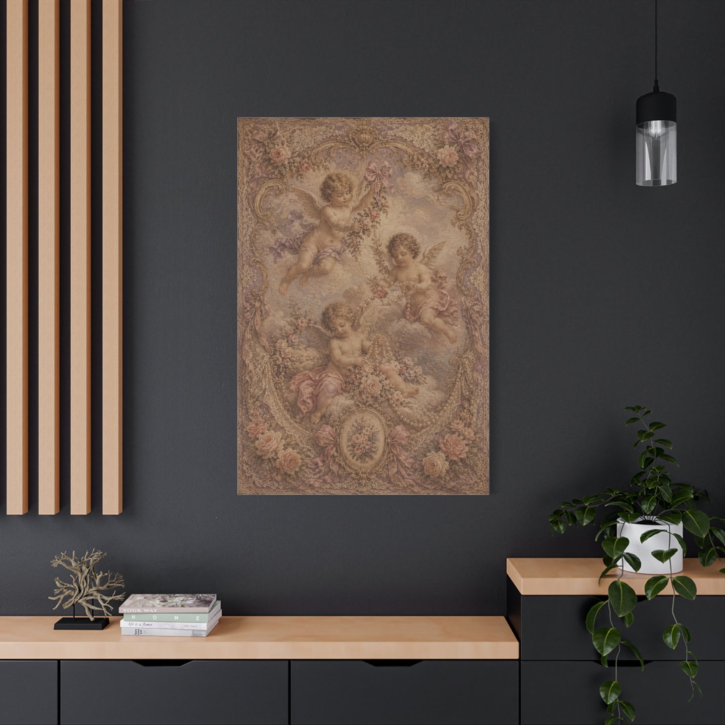 Vintage Cherub Romance Tapestry Wall Art & Canvas Print