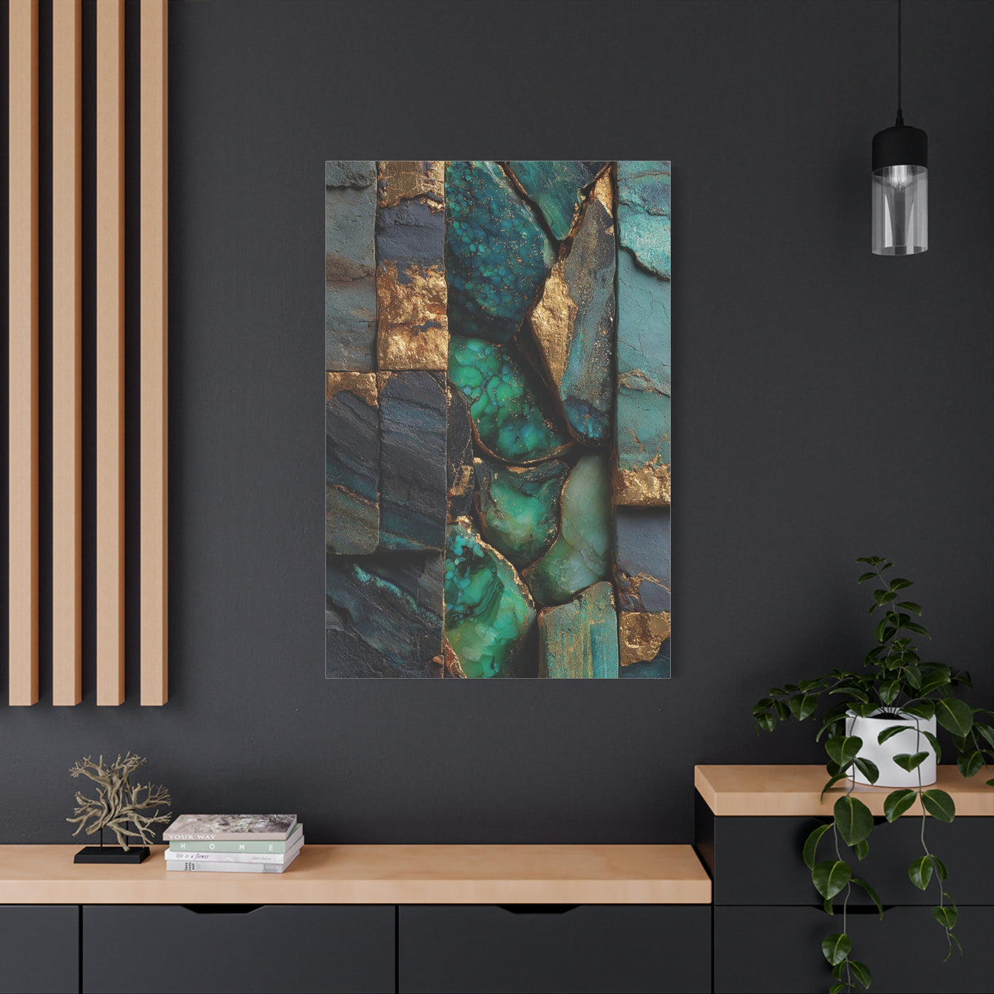Emerald Stone Abstract Luxe Wall Art & Canvas Print