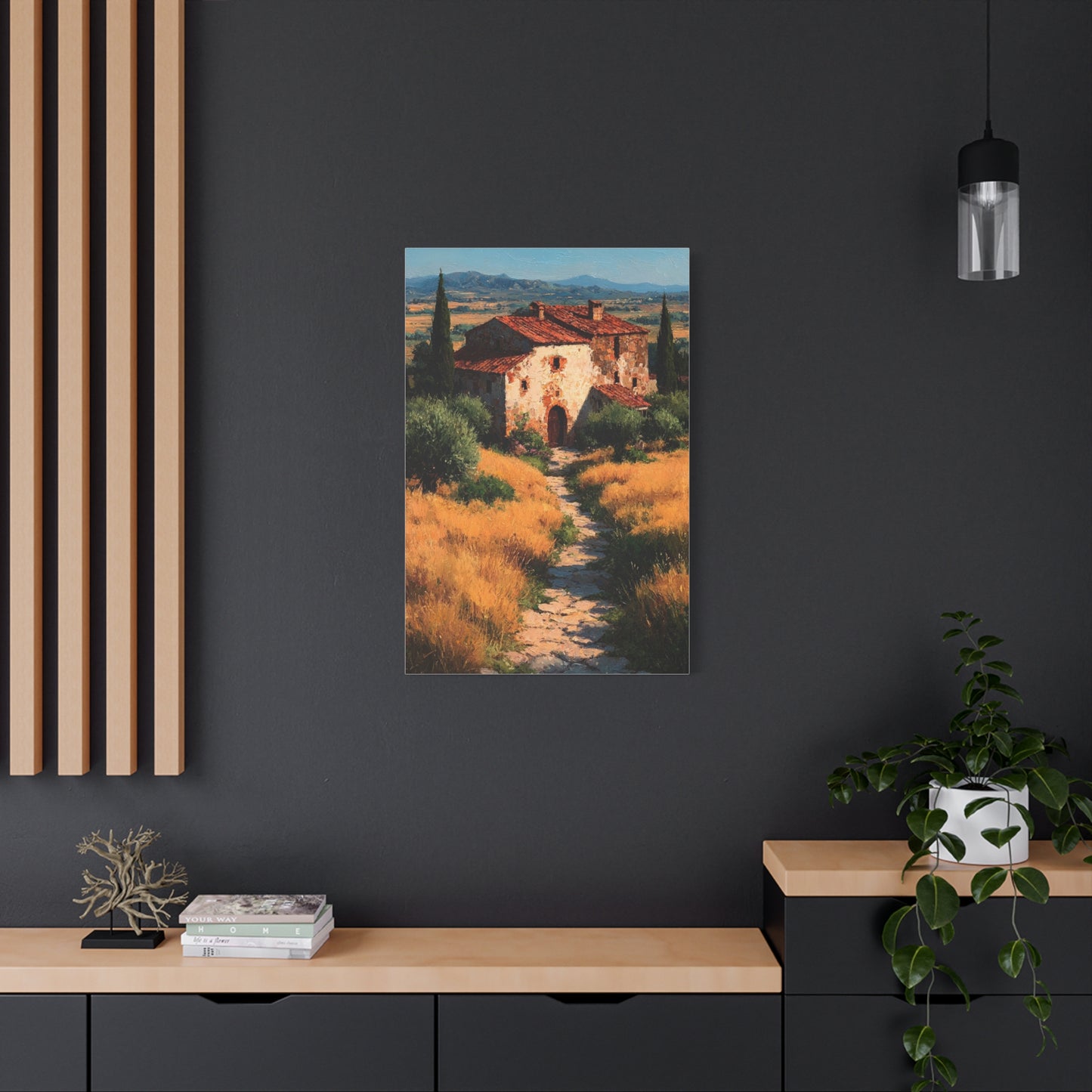 Tuscan Countryside Villa Painting Wall Art & Canvas Print