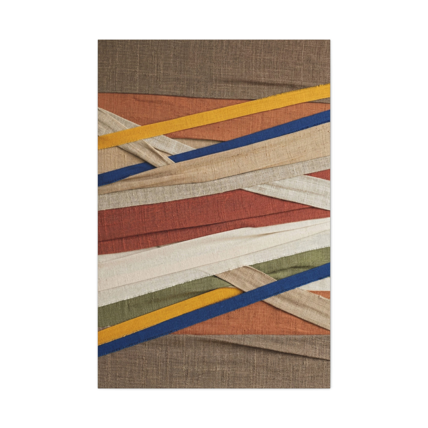 Woven Textile Strips Collage Wall Art & Canvas Print