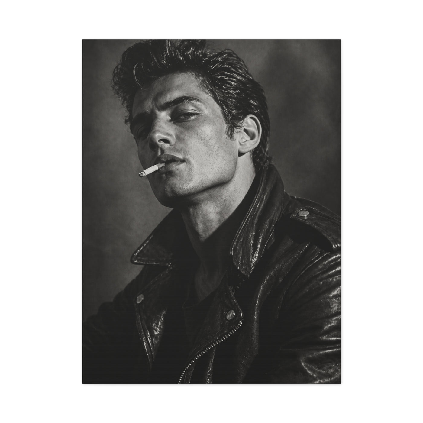 Rebel Leather Jacket Portrait Wall Art & Canvas Print