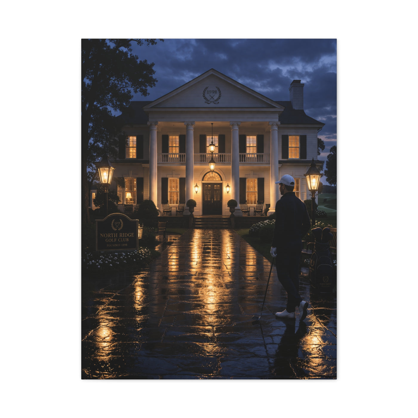 Grand Clubhouse Blue Hour Golf Wall Art & Canvas Print