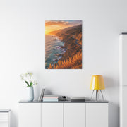 Malibu Coastal Cliffs at Golden Hour Wall Art & Canvas Print