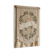 Bohemian Love Embroidered Textile Banner Wall Art & Canvas Print