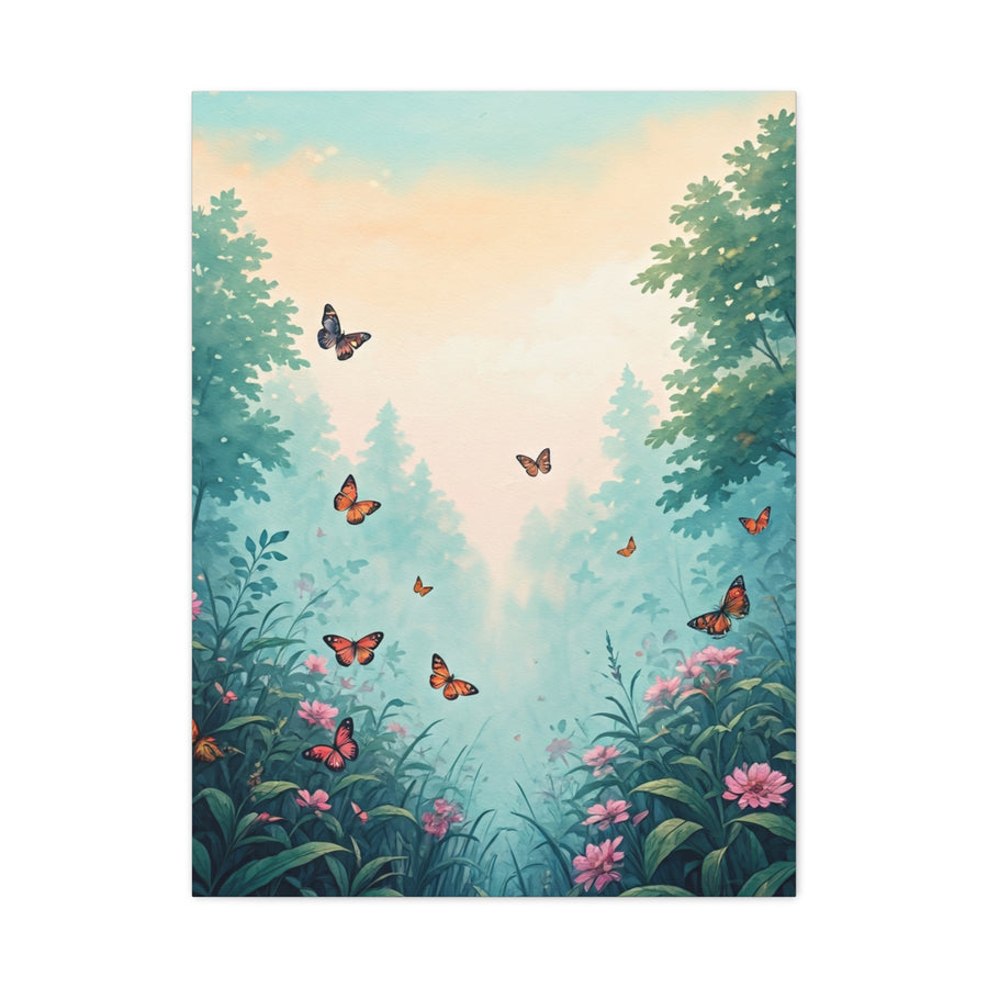Enchanted Garden Butterfly Scene Wall Art & Canvas Prints