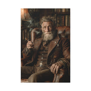 Old Man Cigar Portrait Wall Art & Canvas Print