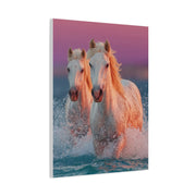 White Horses Ocean Sunset Wall Art & Canvas Print