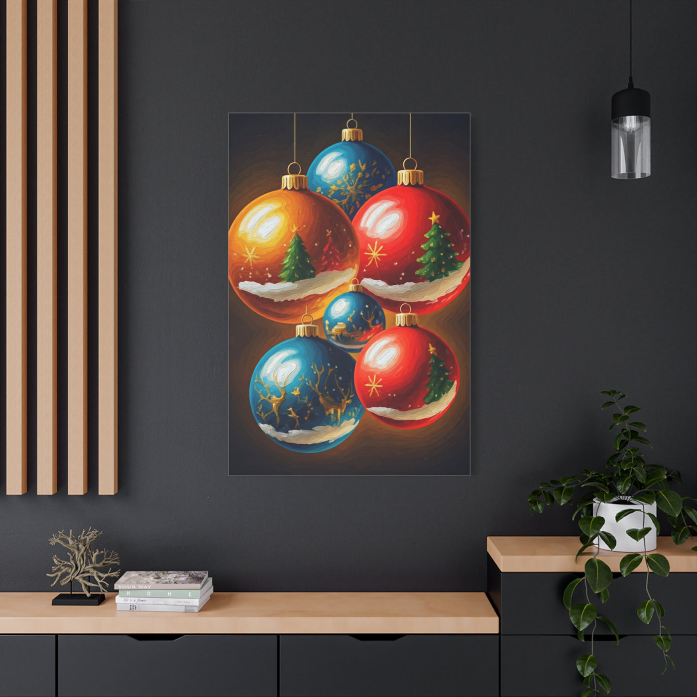Expressive Painted Christmas Ornament Collection Wall Art & Canvas Print