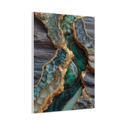 Emerald Geode Gold Vein Abstract Wall Art & Canvas Print