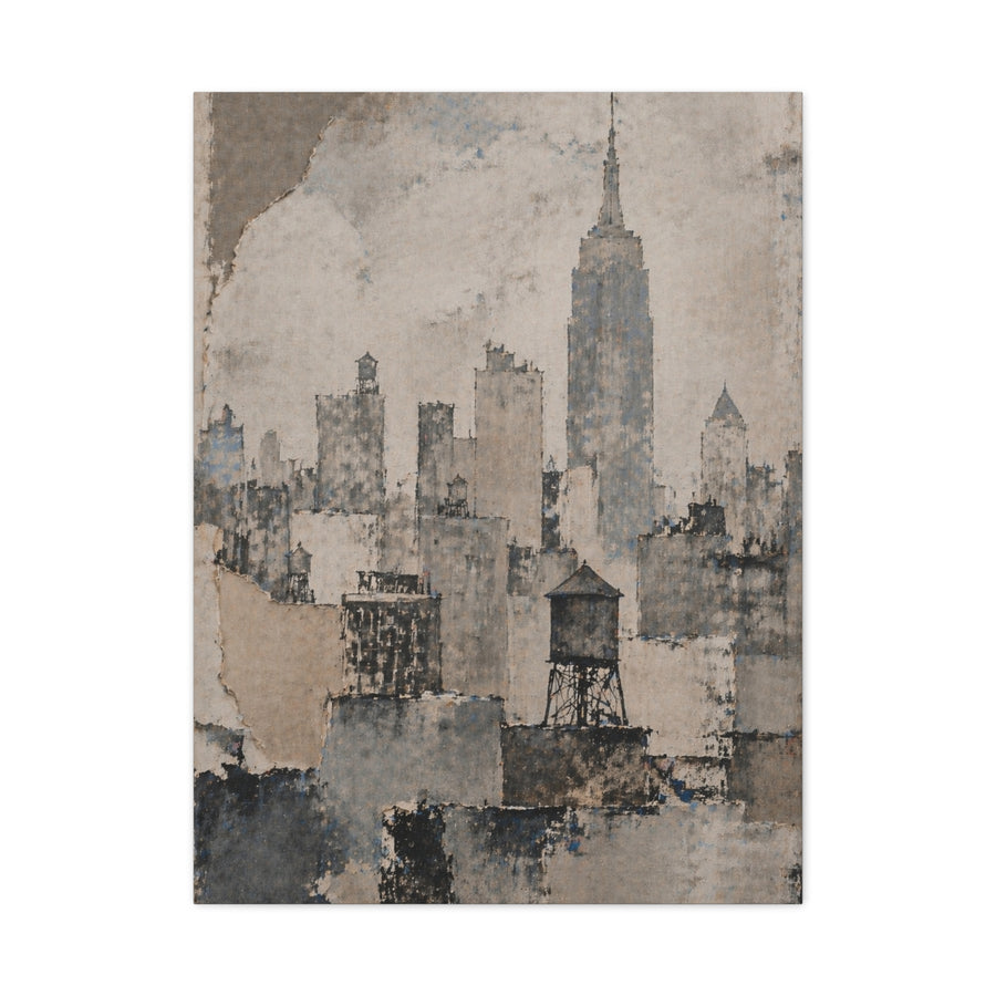 Vintage Empire State Skyline Study Wall Art & Canvas Print