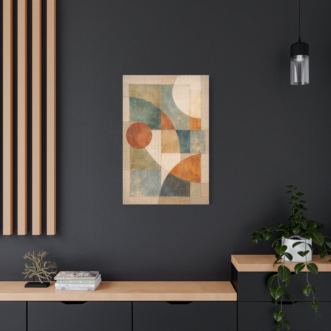 Stitched Geometric Canvas Abstraction Wall Art & Canvas Print