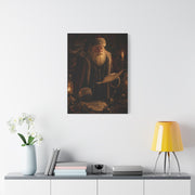Dark Academia Santa Library Wall Art & Canvas Print