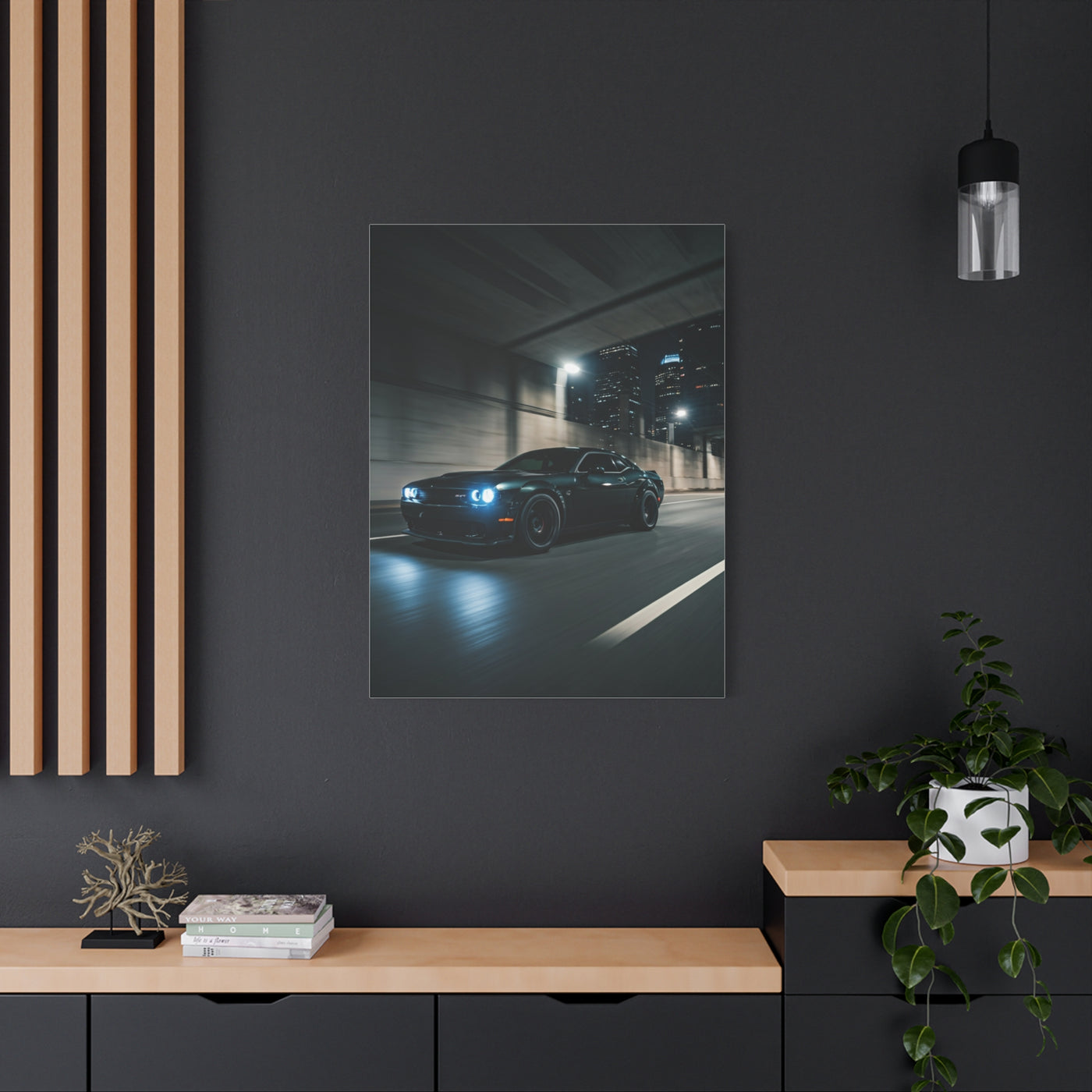 Dodge Challenger SRT Night Tunnel Motion Wall Art & Canvas Prints