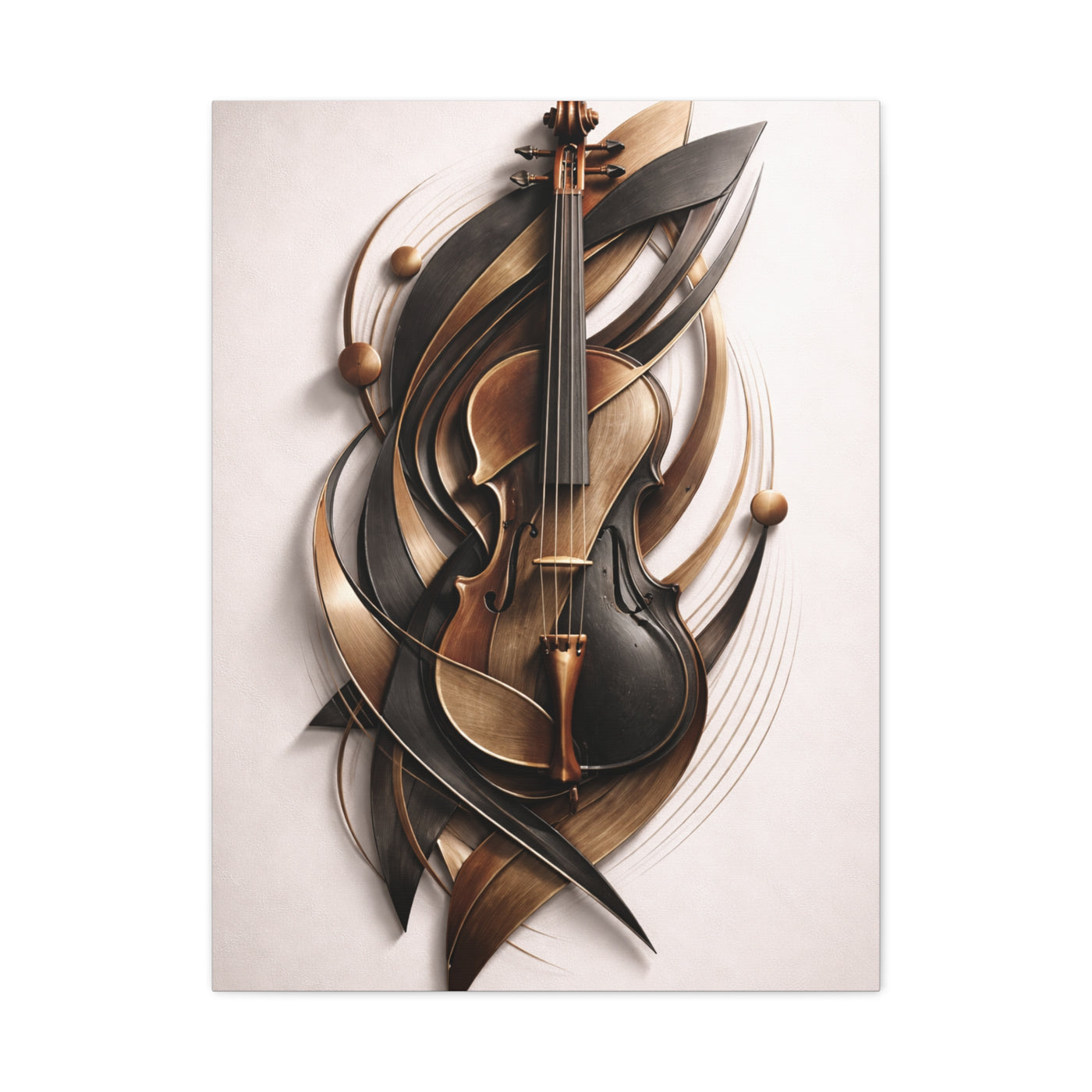 Sculptural Violin Motion Composition Wall Art & Canvas Print