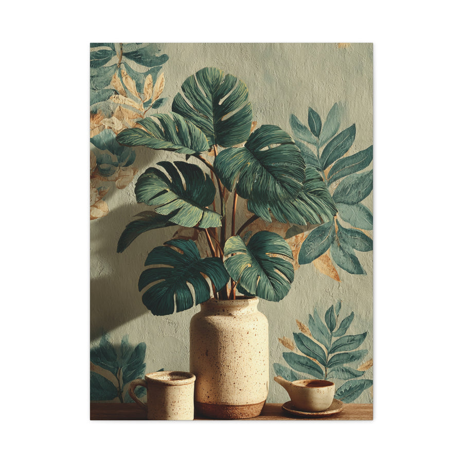 Tropical Green Botanical Still Life Wall Art & Canvas Print