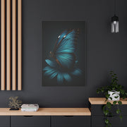 Blue Morpho Butterfly on Midnight Bloom Wall Art & Canvas Prints