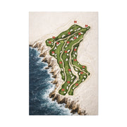 Sculpted Seaside Golf Course Map Wall Art & Canvas Print