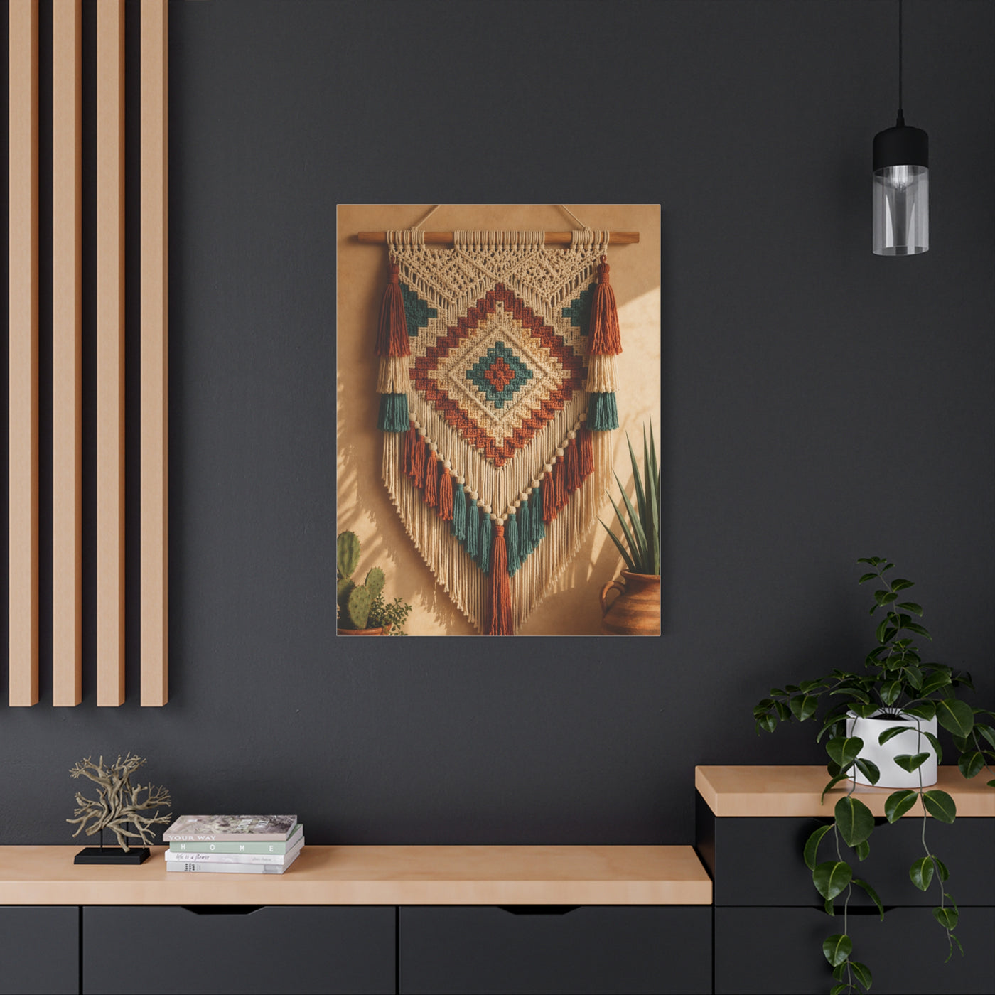 Southwestern Macrame Textile Wall Art & Canvas Print