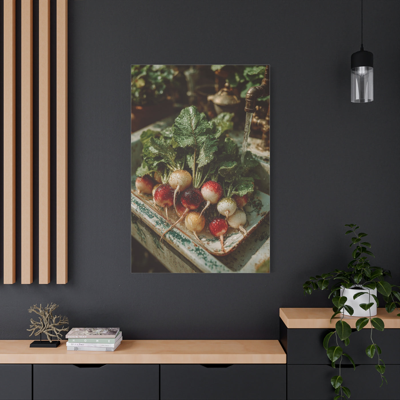 Fresh Garden Radishes Farm Sink Wall Art & Canvas Print