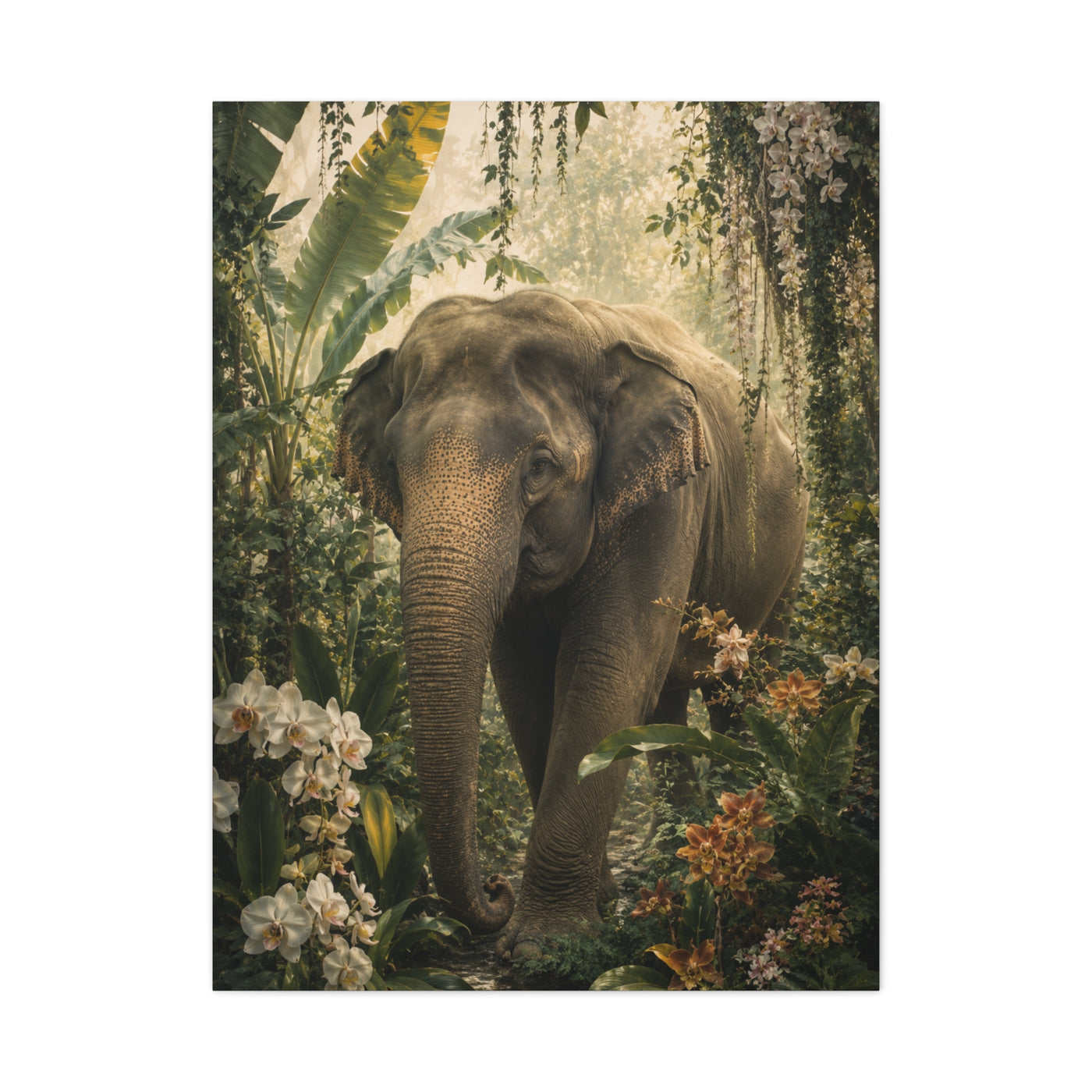 Majestic Elephant Jungle Portrait Tropical Wall Art & Canvas Print
