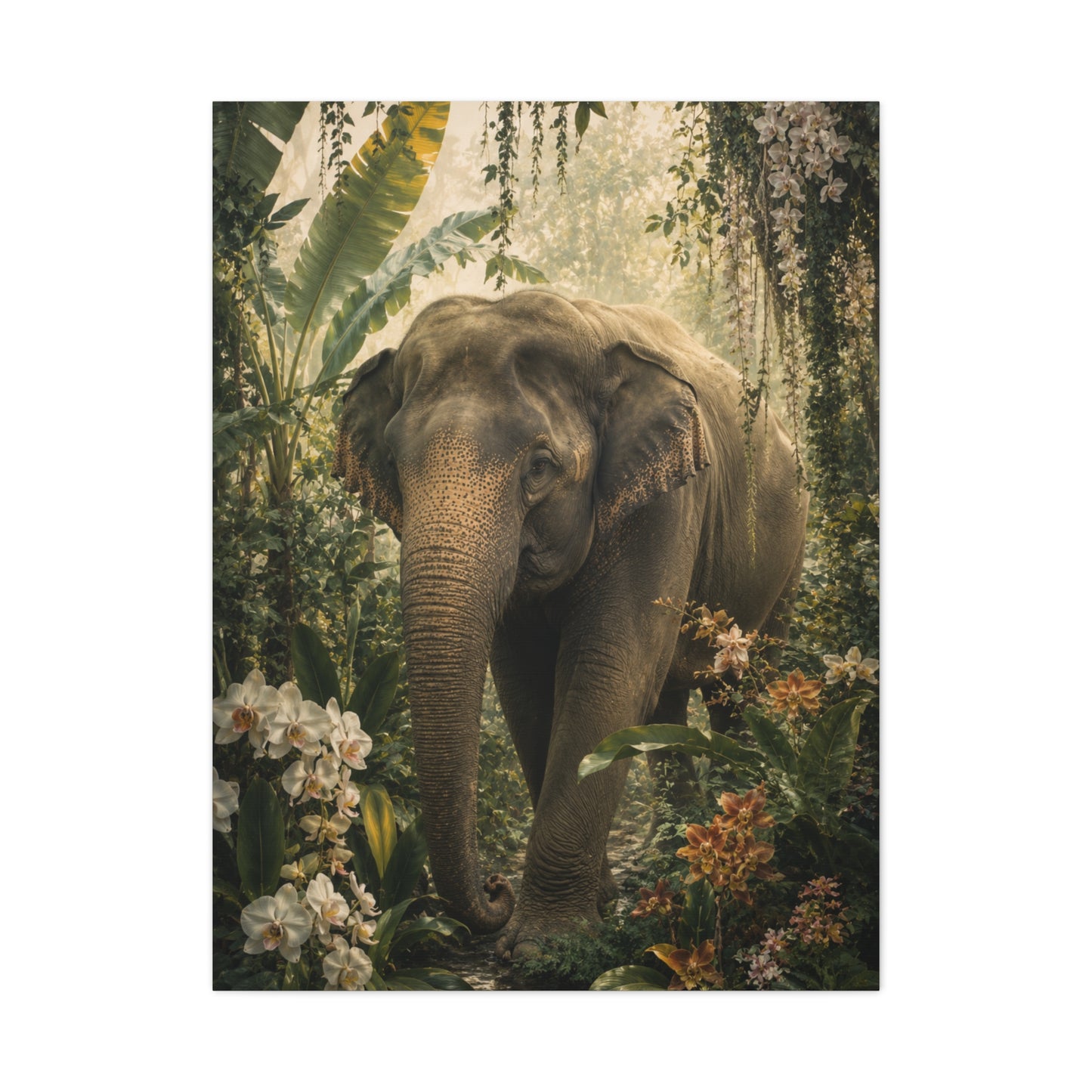Majestic Elephant Jungle Portrait Tropical Wall Art & Canvas Print