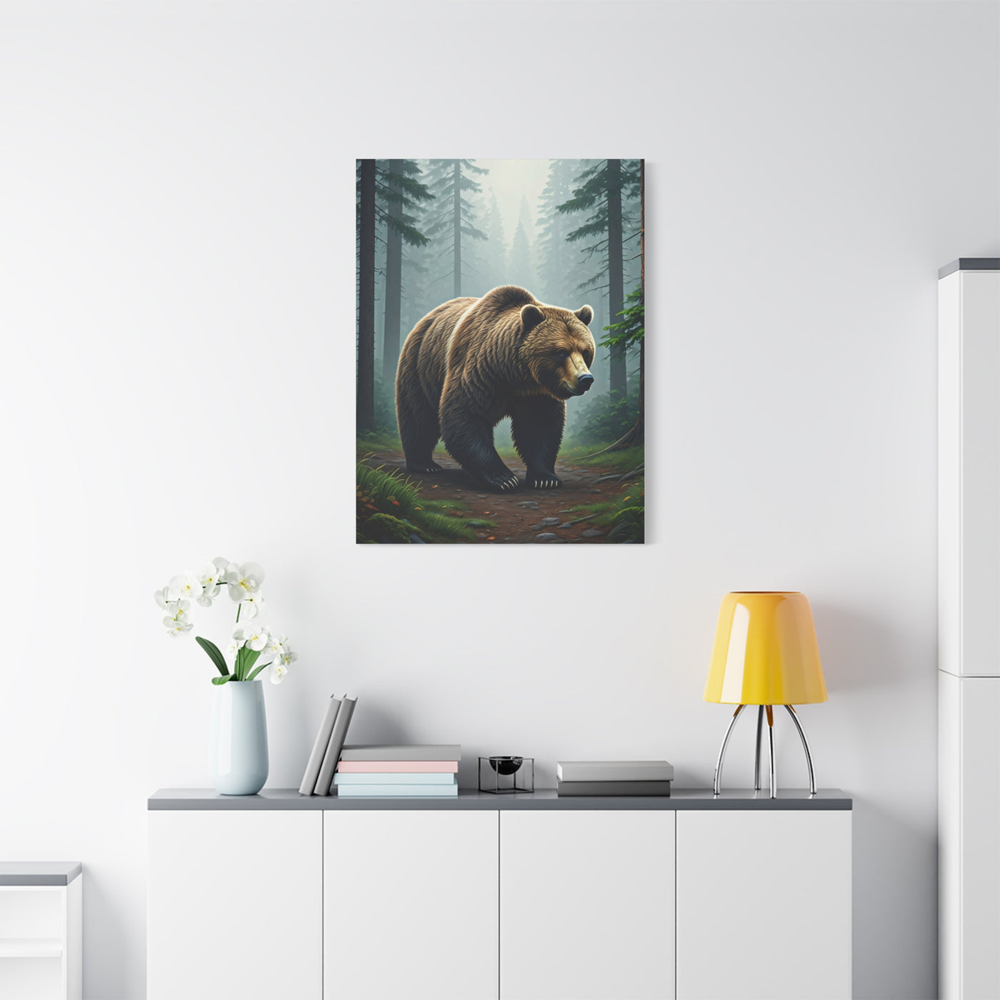 Woodland Path Grizzly Bear Wall Art & Canvas Prints