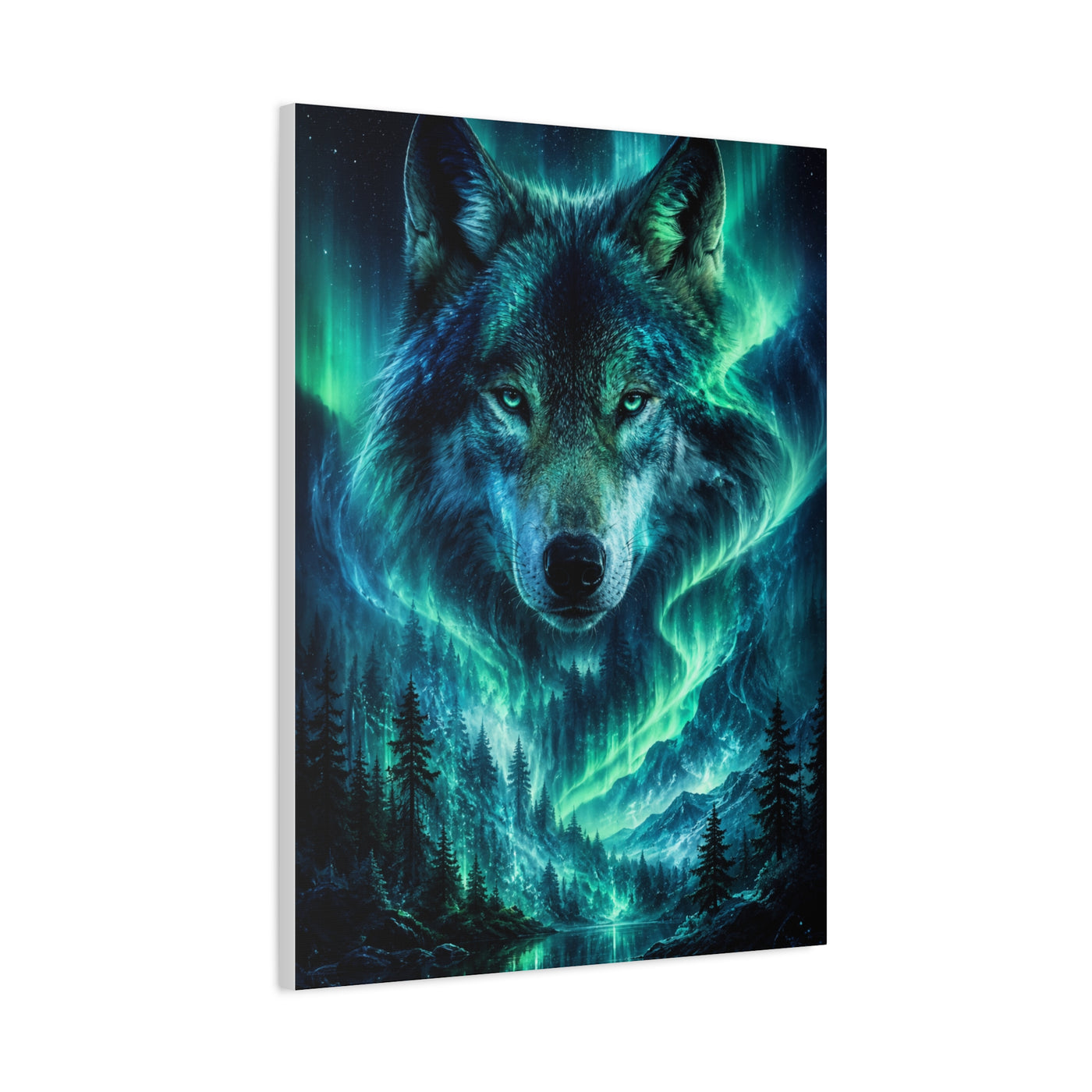 Aurora Spirit Wolf Cosmic Landscape Wall Art & Canvas Print