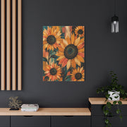 Rustic Color-Wash Sunflower Panel Wall Art & Canvas Print