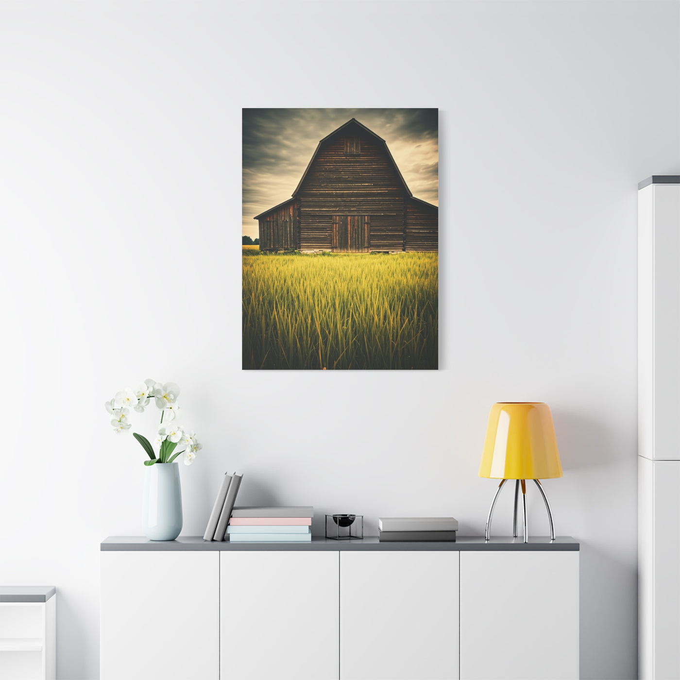 Weathered Barn in Tall Green Fields Wall Art & Canvas Prints