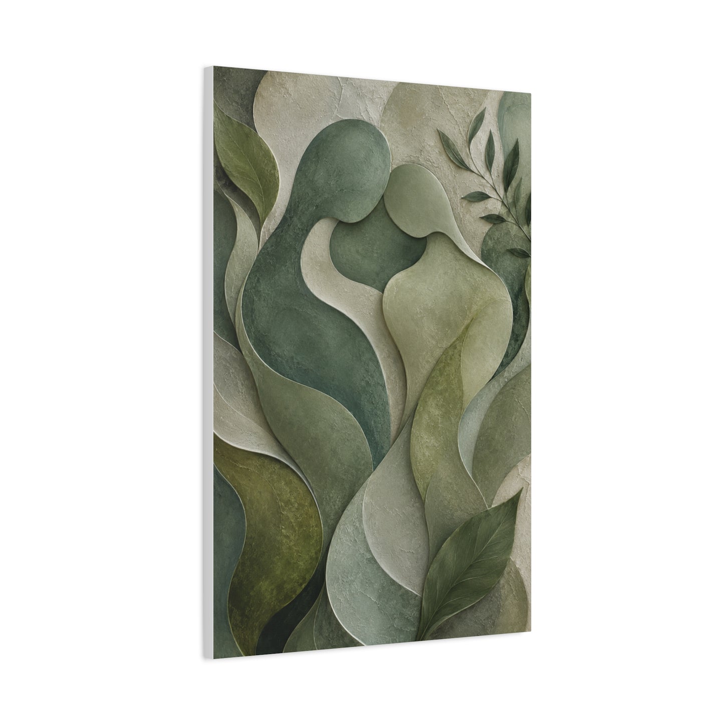 Biophilic Jade Embrace Abstract Wall Art & Canvas Print