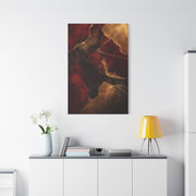 Oxblood and Gold Luxury Abstract Wall Art & Canvas Print