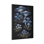 Luminous Indigo Fungi Botanical Study Wall Art & Canvas Print
