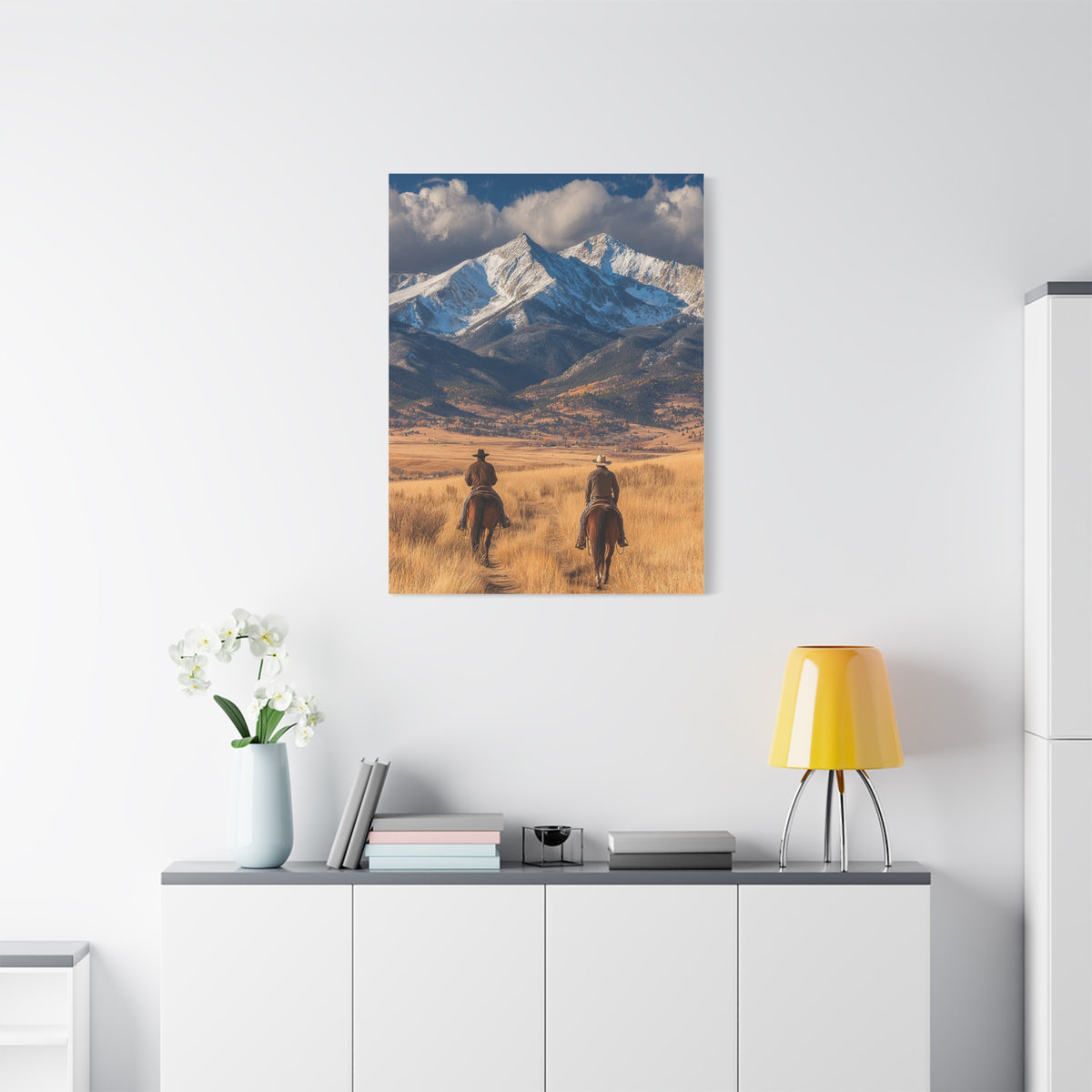 Frontier Riders in the Golden Valley Wall Art & Canvas Print