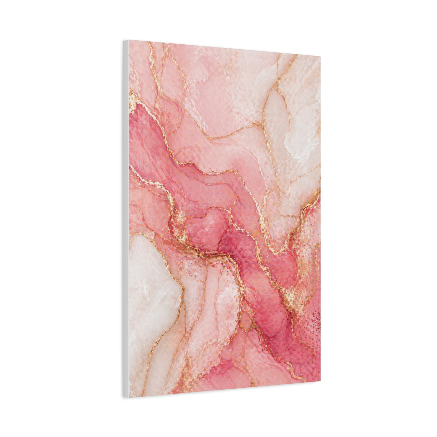 Pink and Gold Marble Flow Wall Art & Canvas Print