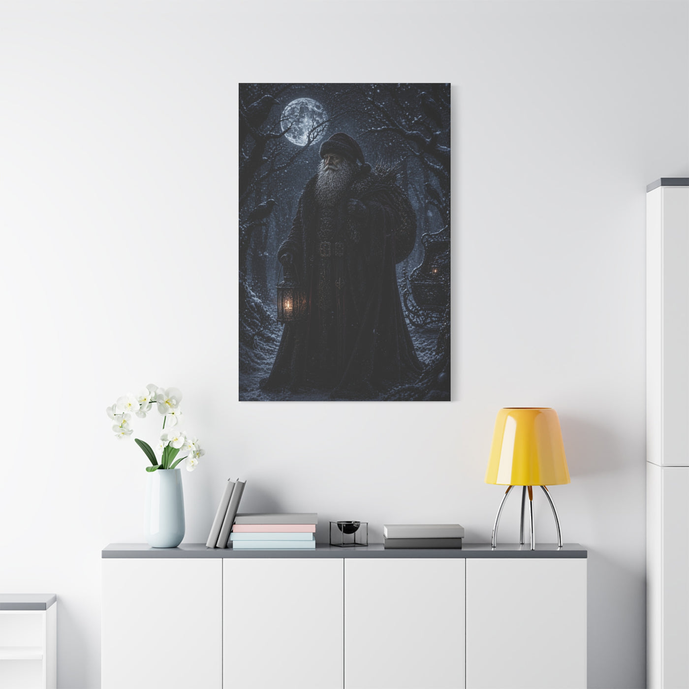 Gothic Moonlit Santa Forest Wall Art & Canvas Print