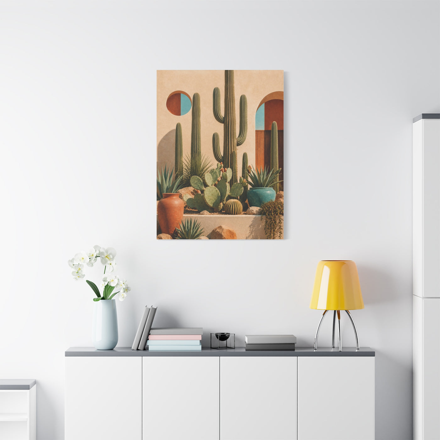 Desert Modern Cactus Garden Southwest Wall Art & Canvas Print