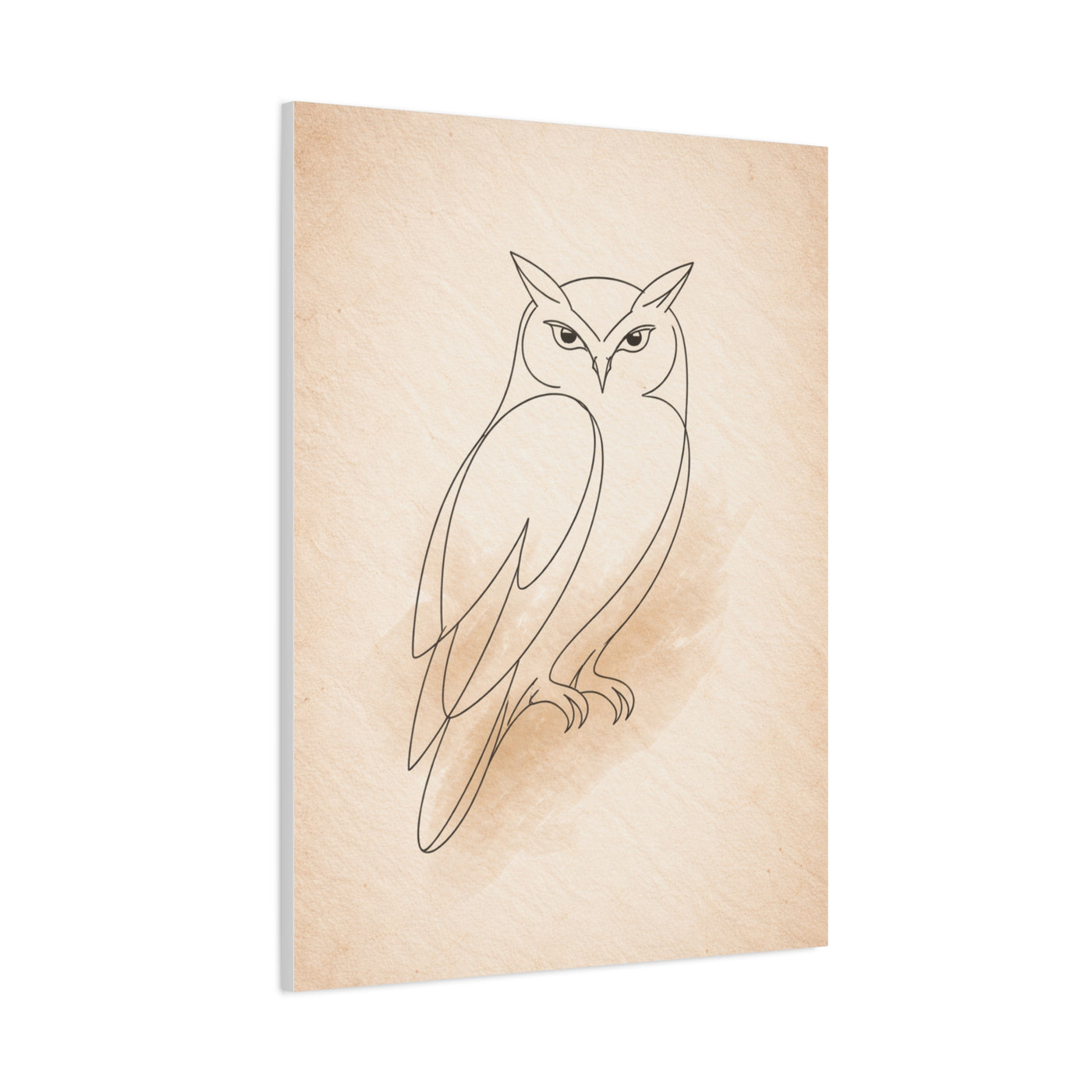 Minimal Line Art Owl Sketch Wall Art & Canvas Print