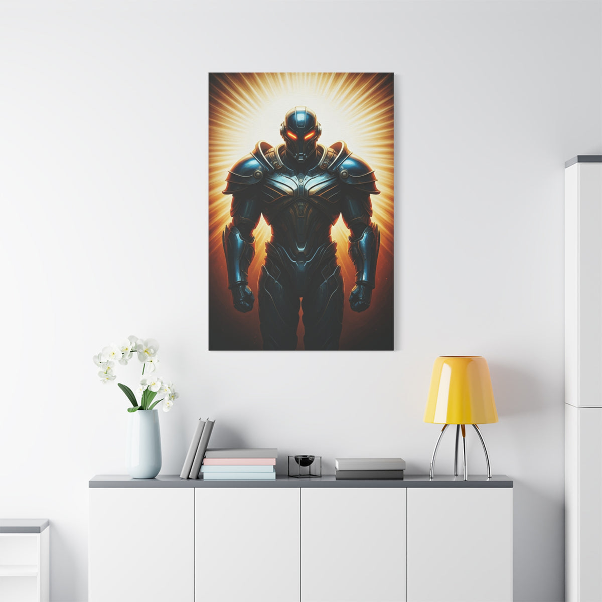 Radiant Cyber Warrior Wall Art & Canvas Print