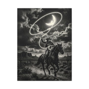 Moon Lasso Cowgirl Night Scene Wall Art & Canvas Print