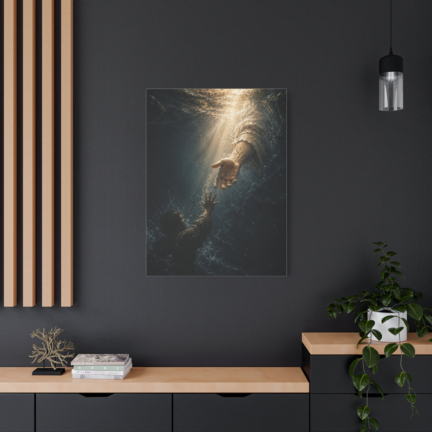 The Hand of God Rescue Scripture Wall Art & Canvas Print