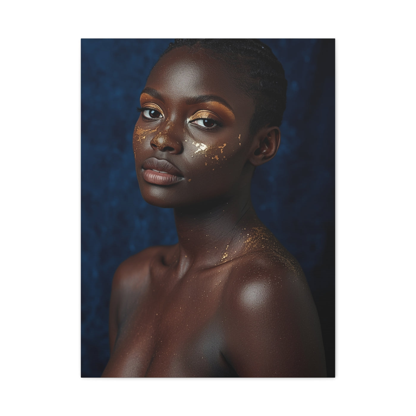 Minimal Gold Highlight Portrait Wall Art & Canvas Print