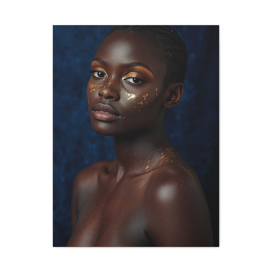 Minimal Gold Highlight Portrait Wall Art & Canvas Print