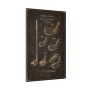 Antique Golf Club Patent Diagram Wall Art & Canvas Print