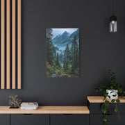 Misty Alpine Forest Valley Wall Art & Canvas Print