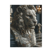Marble Lion Bust Royal Sculpture Wall Art & Canvas Print