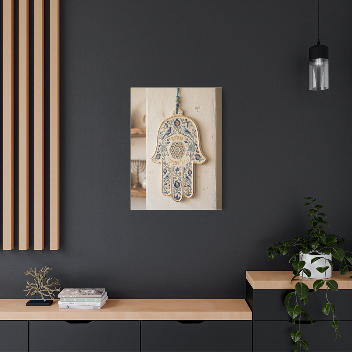 Ceramic Hamsa Blessing Wall Art & Canvas Print